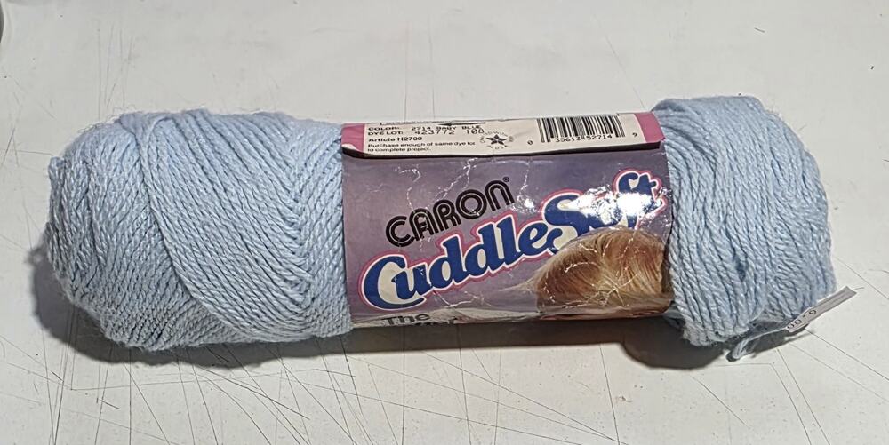 Caron Cuddle Soft Acrylic Yarn #2714 Baby Blue ~ 3 Ply ~ 1.75 oz./ 50 grams